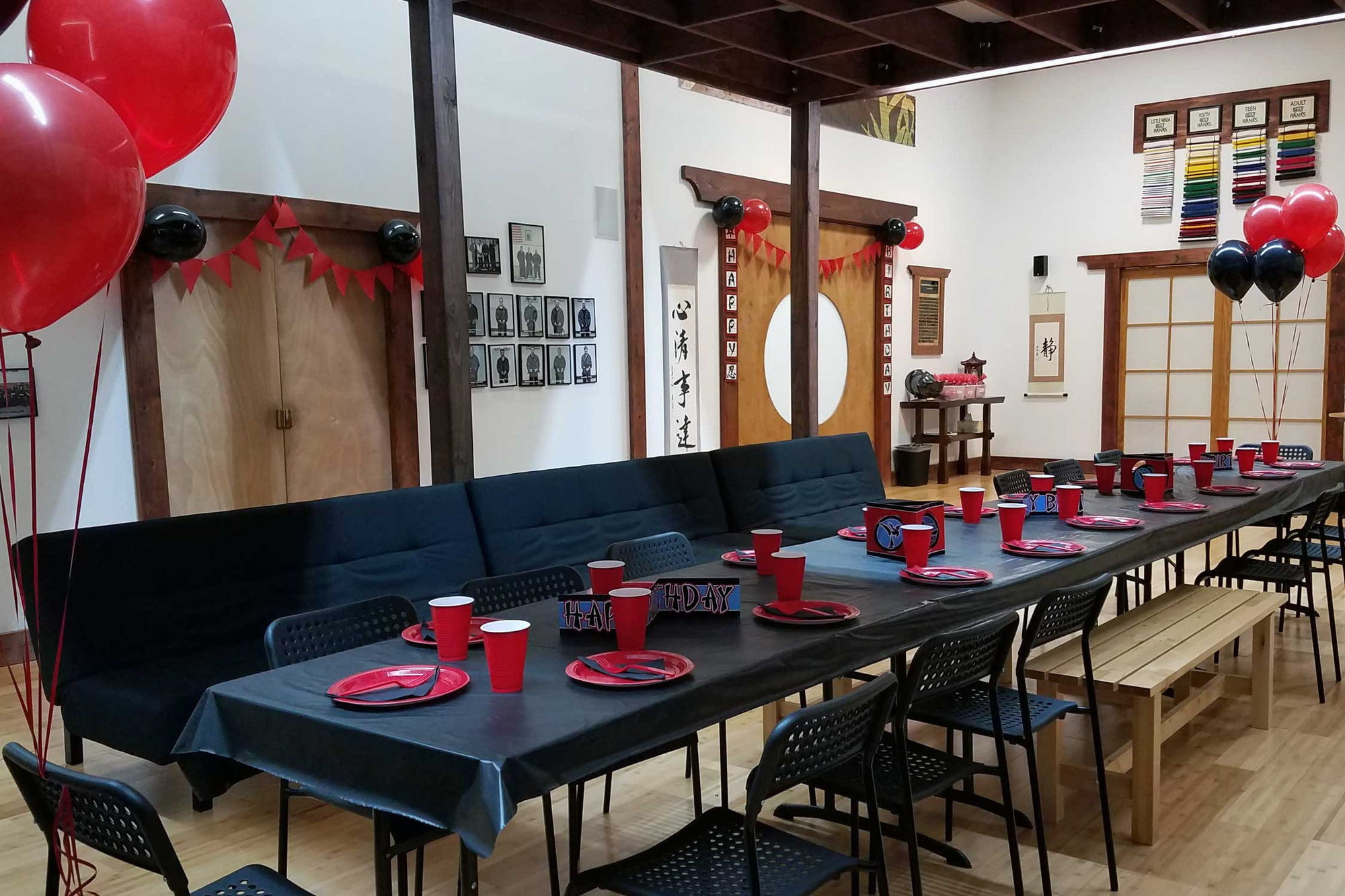 A birthday party at Black Knight Martial Arts